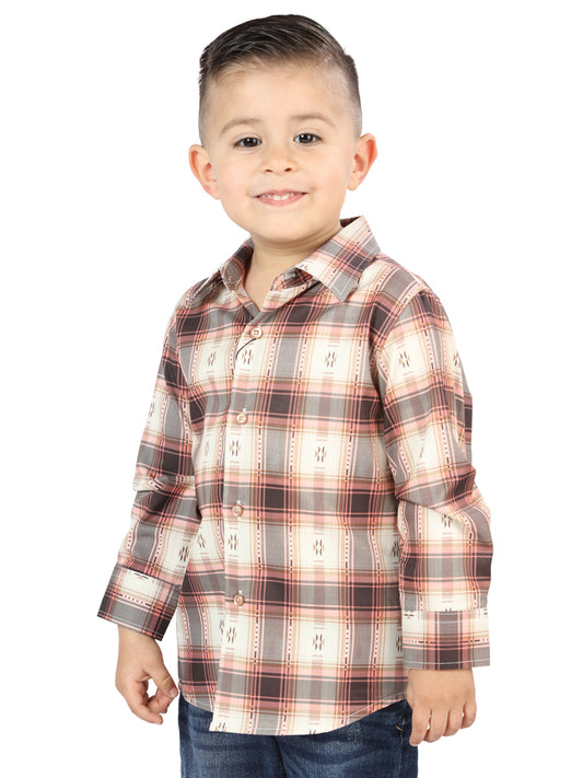 Camisa Manga Larga El Senor De Los Cielos Wh2307-13 97% Poliéster 3% Elastano Naranja/Beige 44733