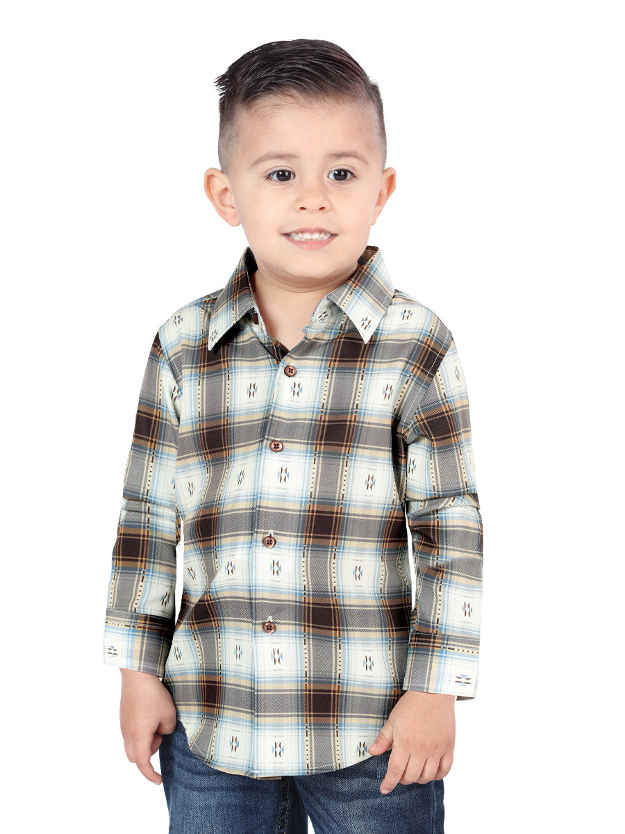 el General Café/sand Casual Long - Sleeve Camisa 44734