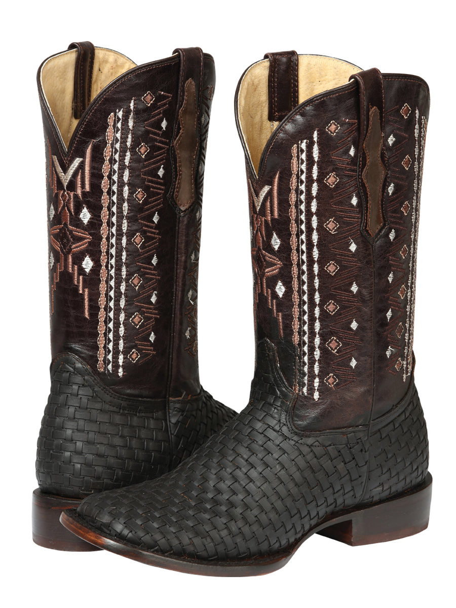 Bota Vaquera Caballero El General Piel Vacuna Café - Modelo 44861