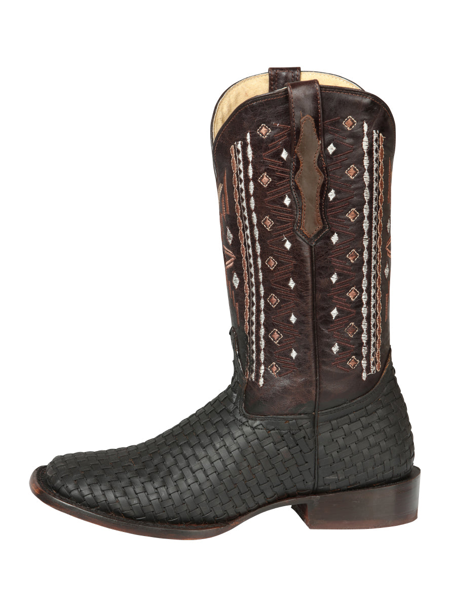 Bota Vaquera Caballero El General Piel Vacuna Café - Modelo 44861