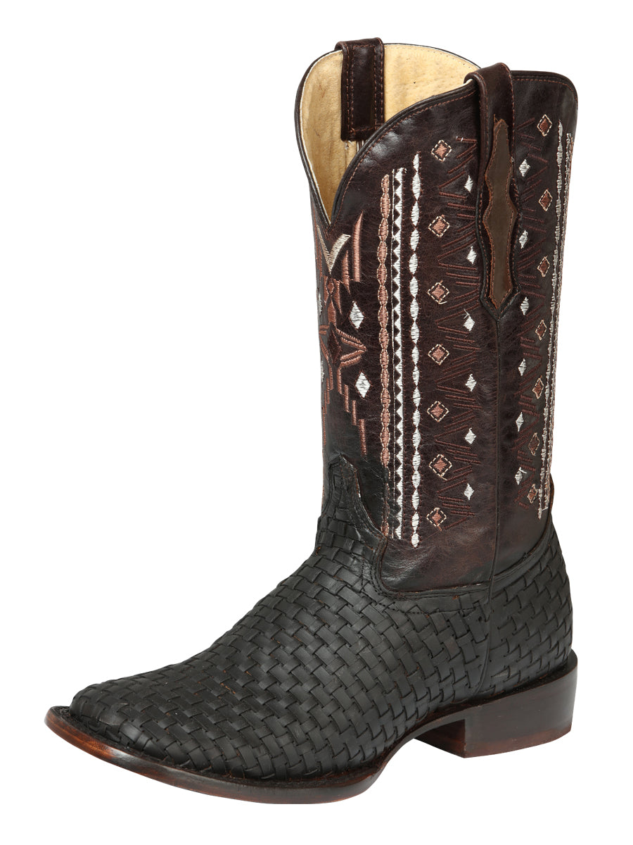 Bota Vaquera Caballero El General Piel Vacuna Café - Modelo 44861