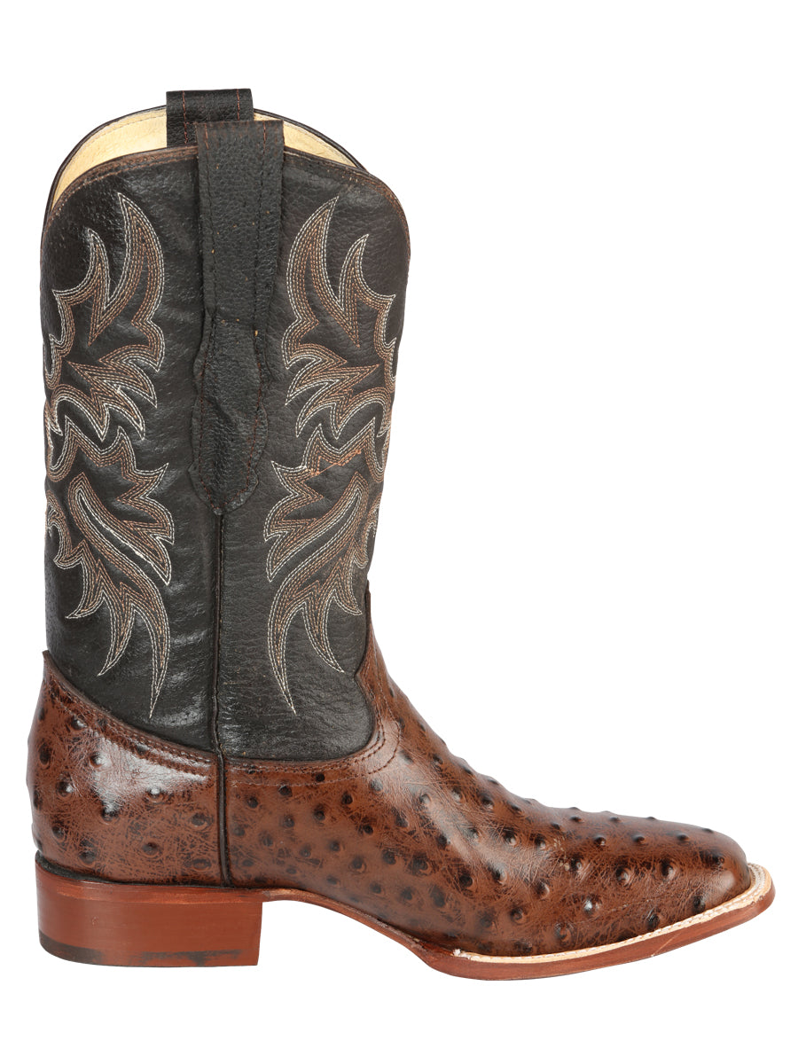 el Señor de los Cielos Caballero Rodeo Bota - Imitación Ostrich Piel - Café 44934