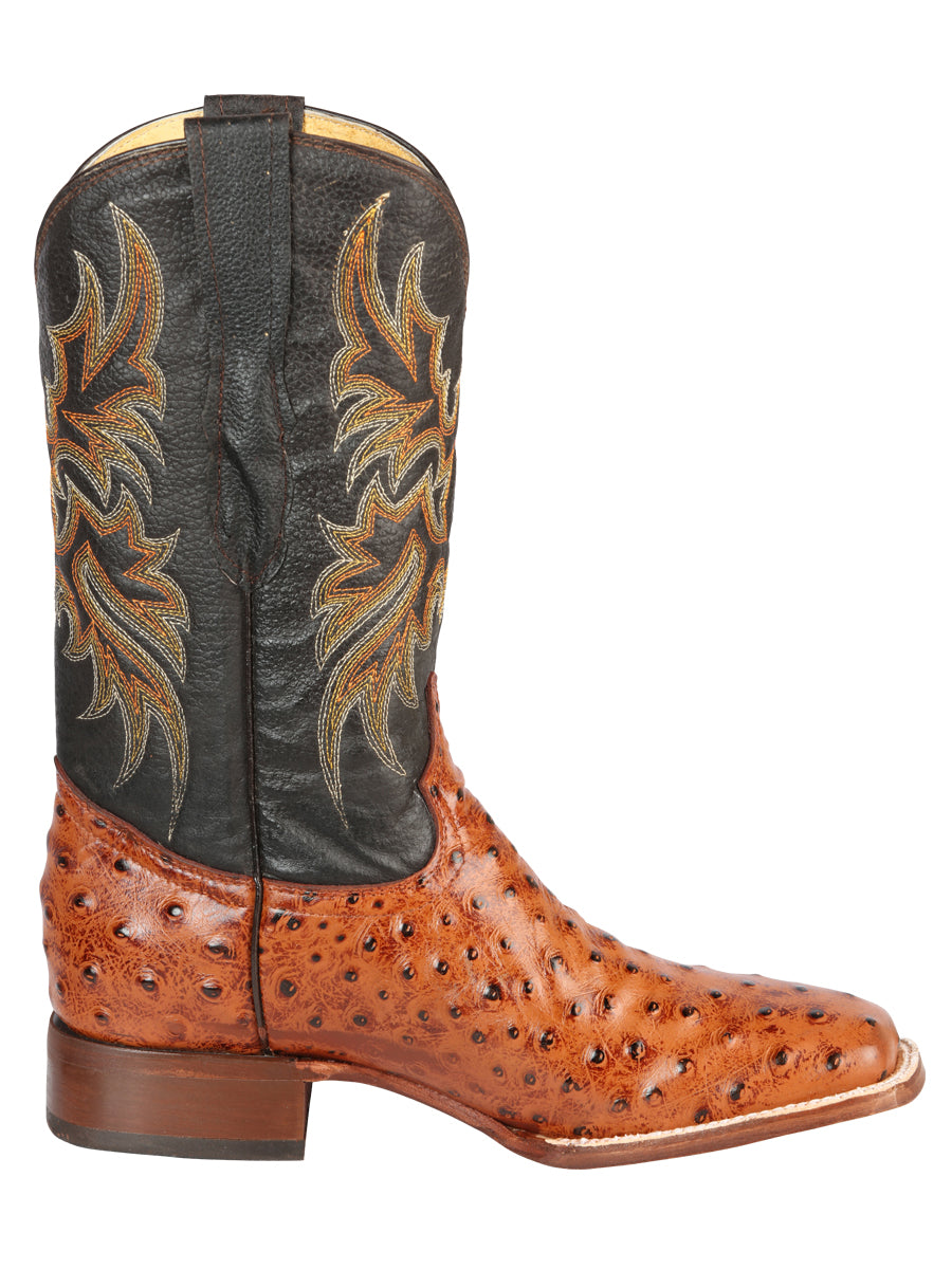 el General Rodeo - Printed Ostric Piel Botas - Cogñac 44936