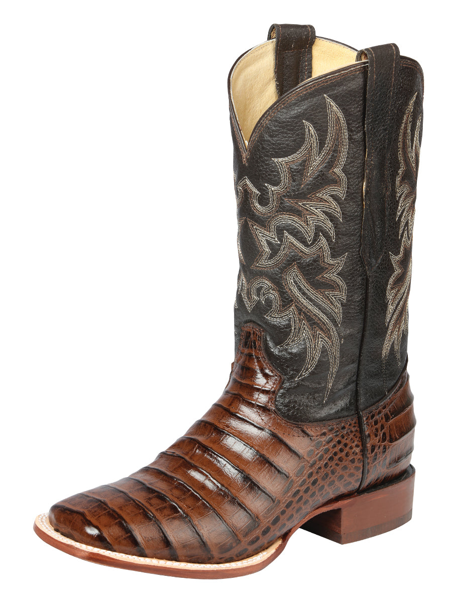 el Señor de los Cielos Caballero Rodeo Bota - Imitación Caiman Belly Piel - Café 44937