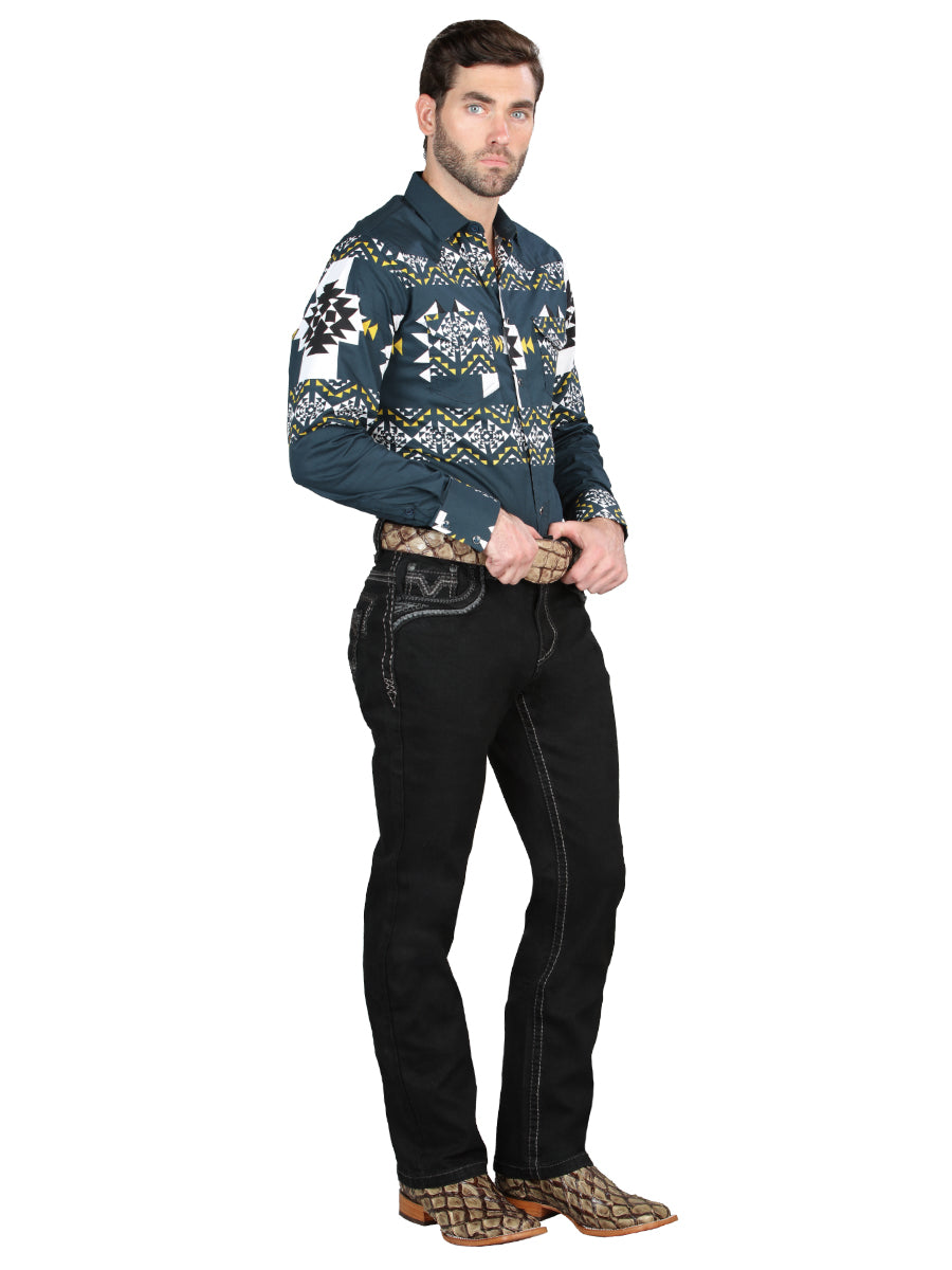 PANTALON  CENTENARIO EC-M005 MEZCLILLA NEGRO 45022