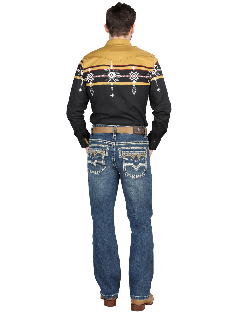 Pantalon Centenario Ec-M005 Mezclilla Azul Obscuro 45023