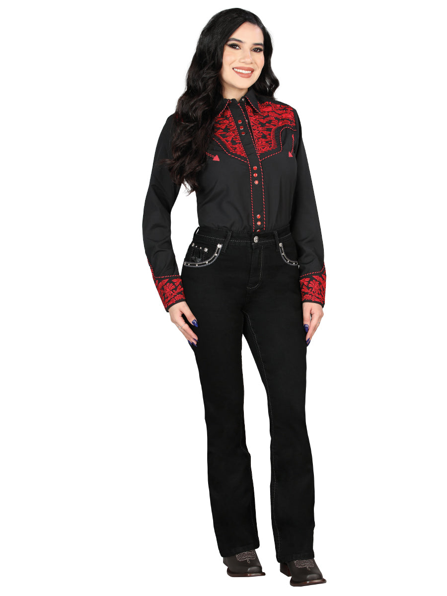 Pantalon Centenario Ec-W007 Mezclilla Negro 45026