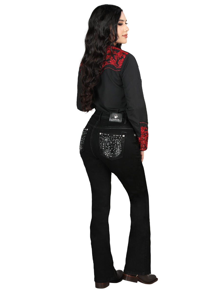 Pantalon Centenario Ec-W007 Mezclilla Negro 45026