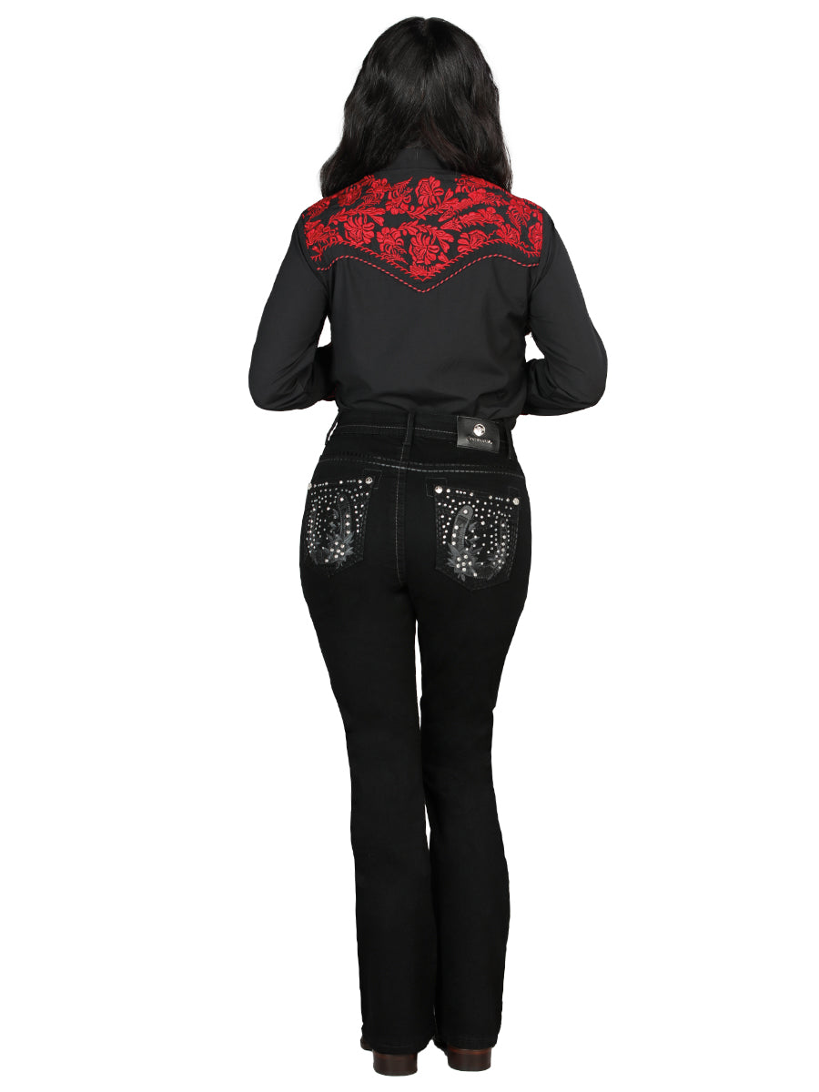 Pantalon Centenario Ec-W007 Mezclilla Negro 45026