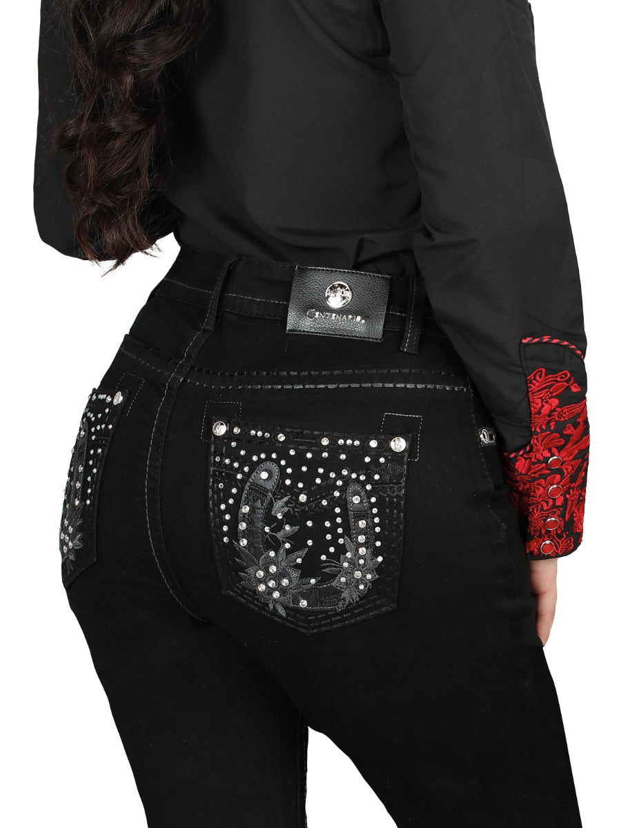 Pantalon Centenario Ec-W007 Mezclilla Negro 45026