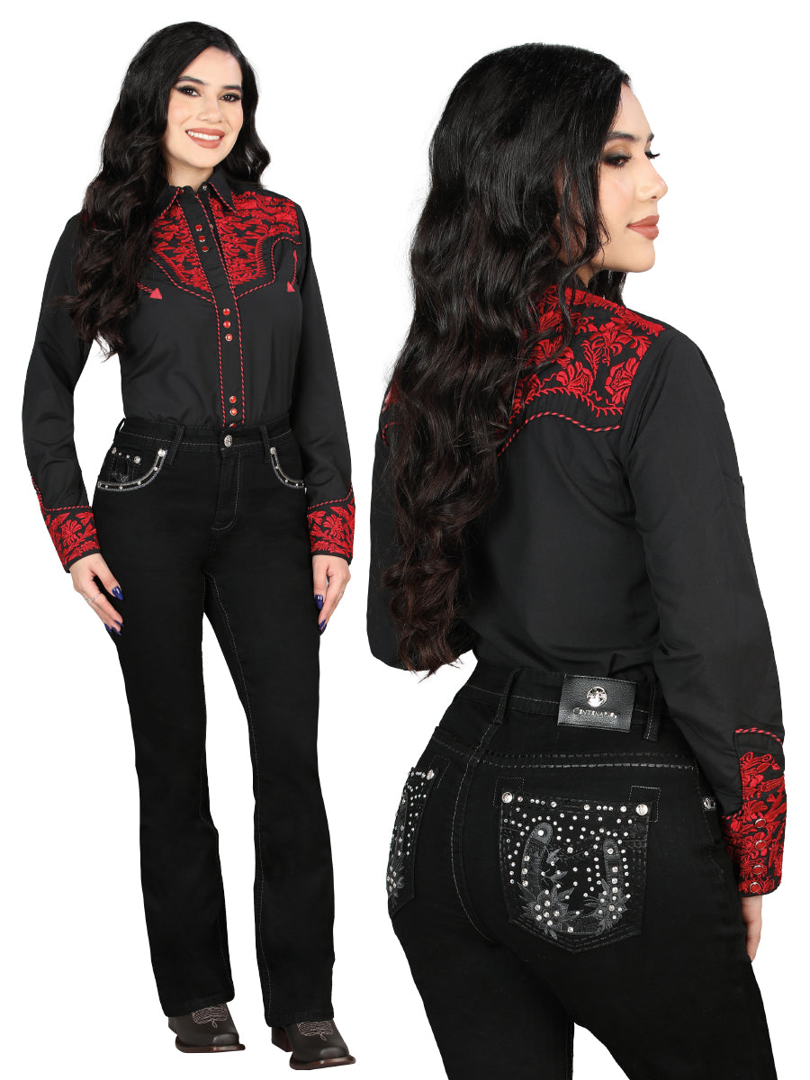 Pantalon Centenario Ec-W007 Mezclilla Negro 45026