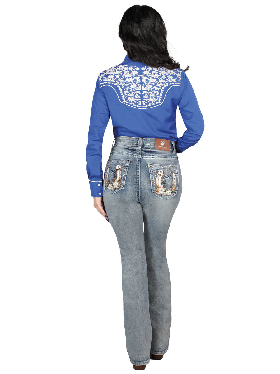 Pantalon Centenario Ec-W007 Mezclilla Azul Claro 45027