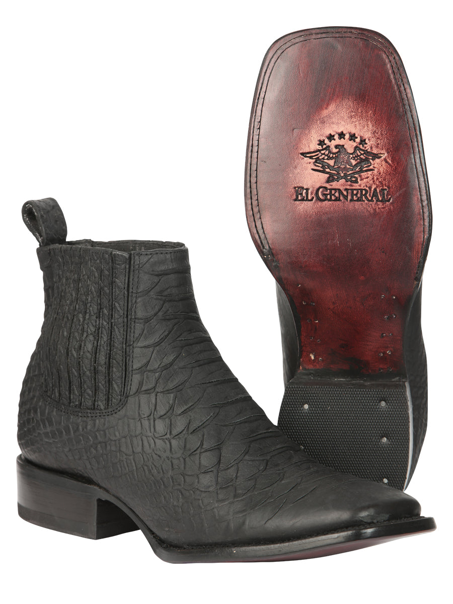 Bota Vaquera Caballero El General Piel Exótica Pitón Negro - Modelo 45091