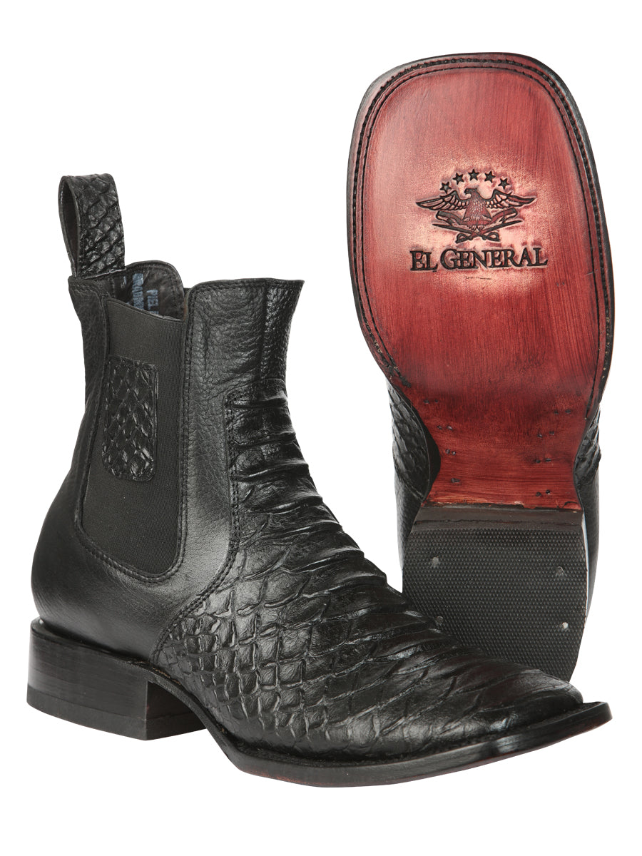 Bota Vaquera Caballero El General Piel Exótica Pitón Negro - Modelo 45093