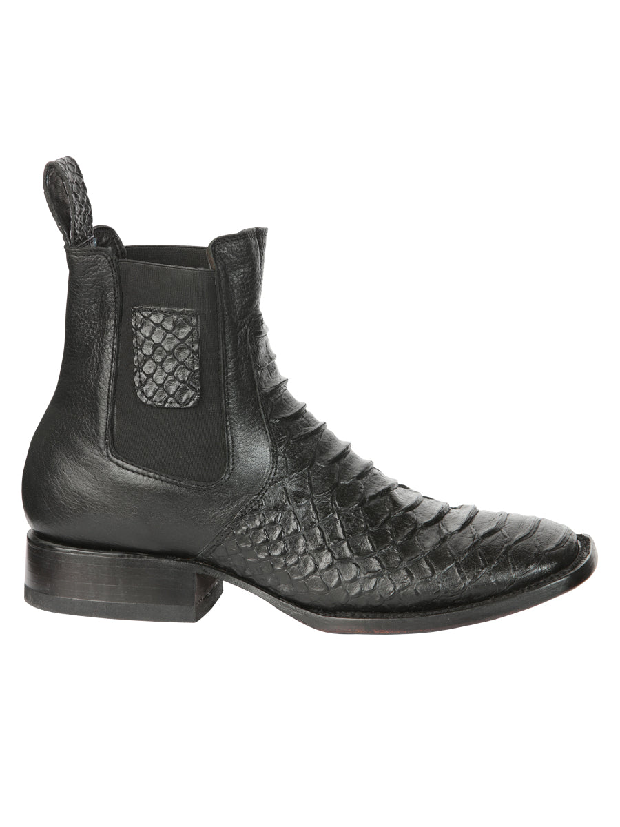 Bota Vaquera Caballero El General Piel Exótica Pitón Negro - Modelo 45093
