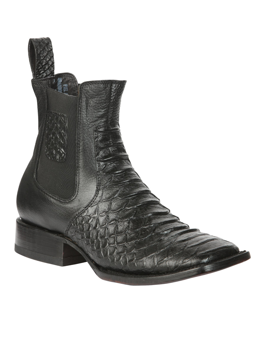 Bota Vaquera Caballero El General Piel Exótica Pitón Negro - Modelo 45093