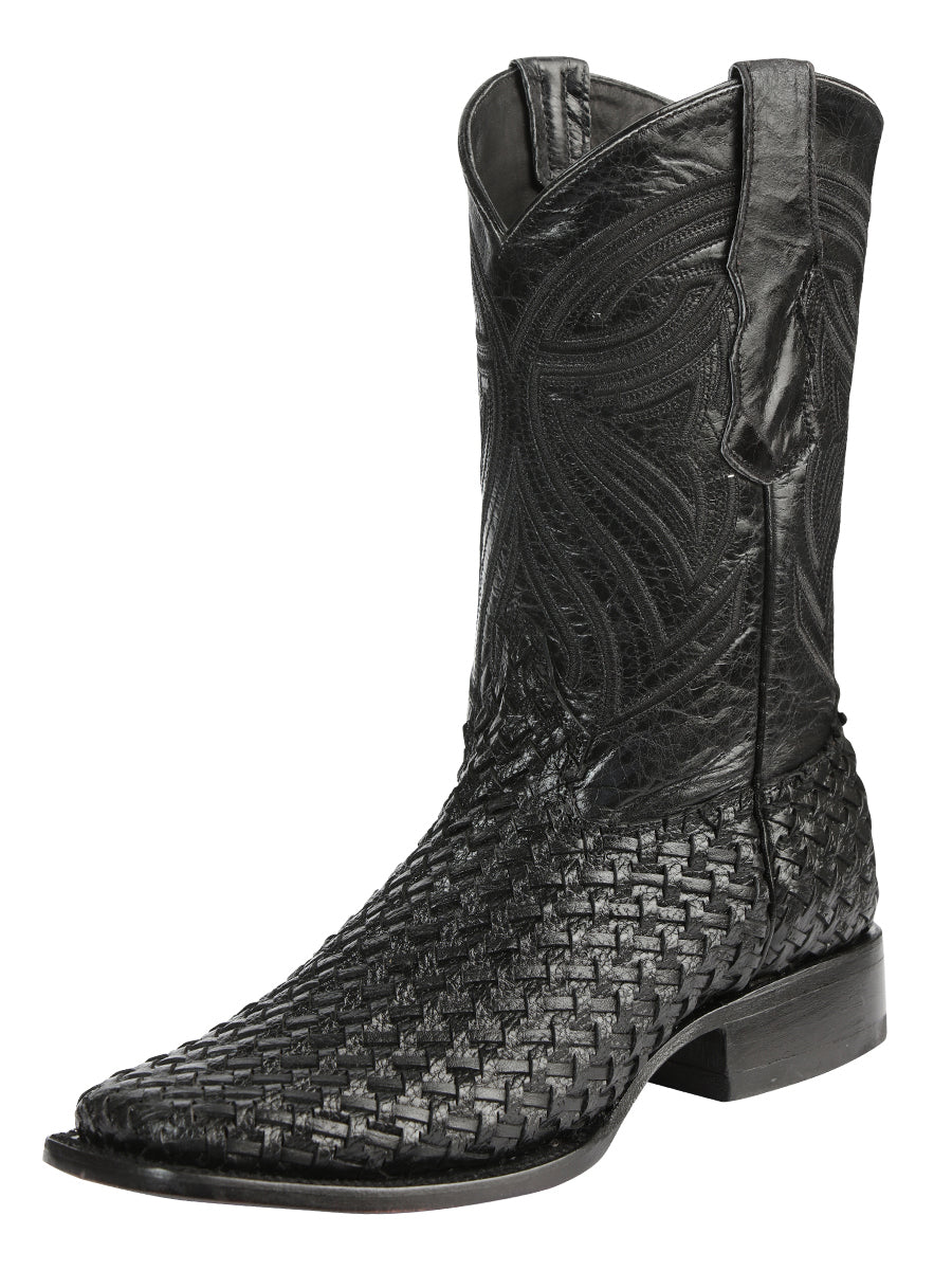 Bota Vaquera Caballero El General Piel Vacuna Negro - Modelo 45096
