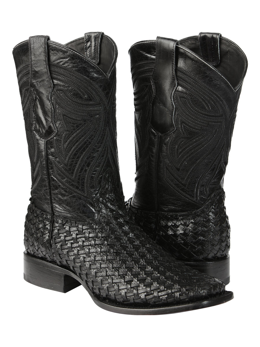 Bota Vaquera Caballero El General Piel Vacuna Negro - Modelo 45096