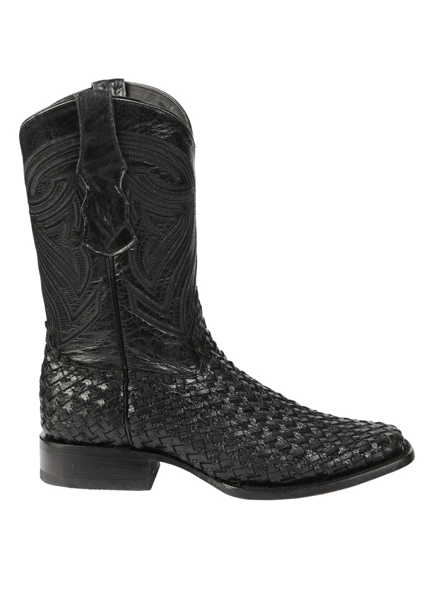 Bota Vaquera Caballero El General Piel Vacuna Negro - Modelo 45096