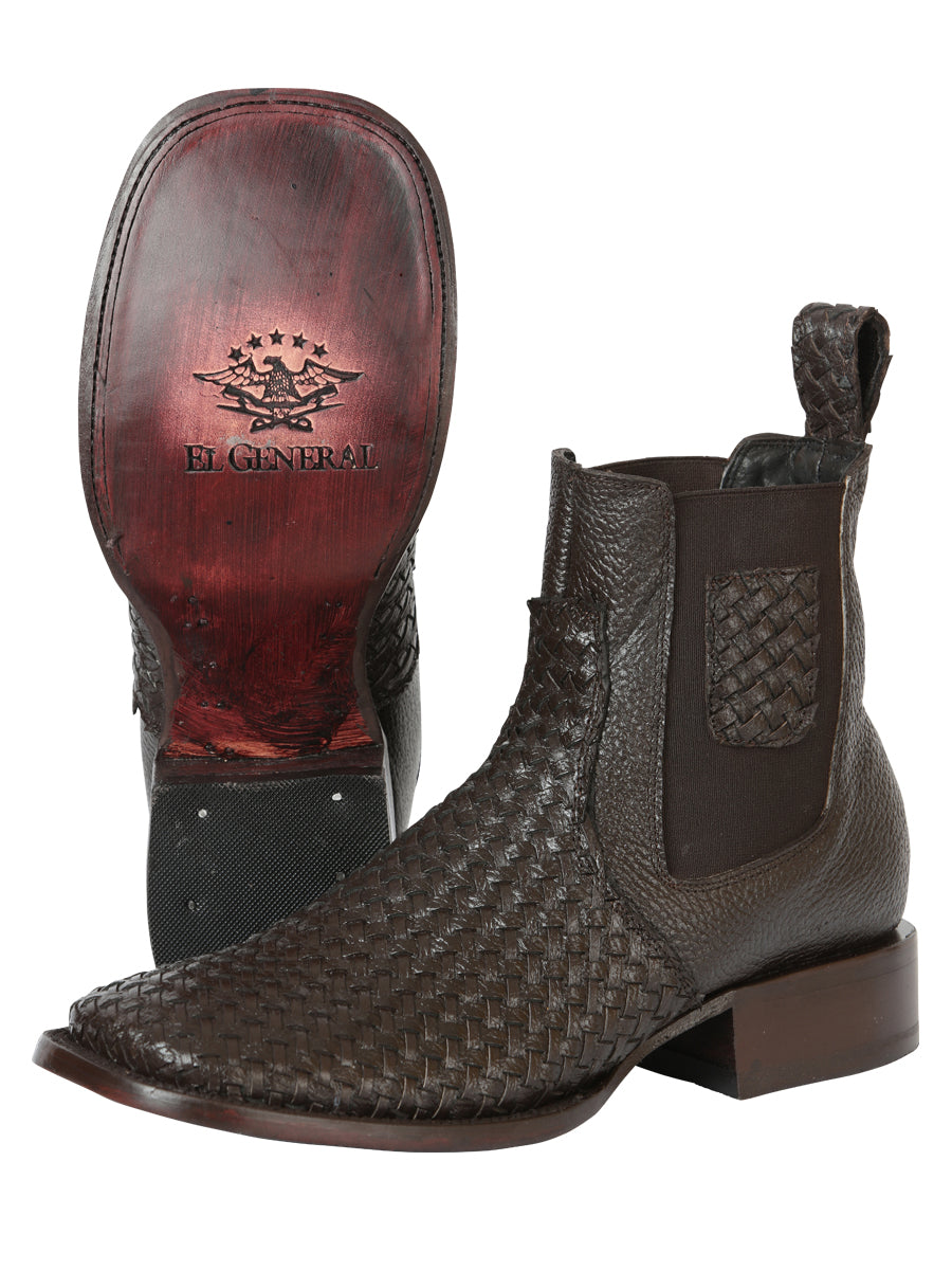 el General Caballero Rodeo Café Petatillo Woven Tobillo Botas 45177