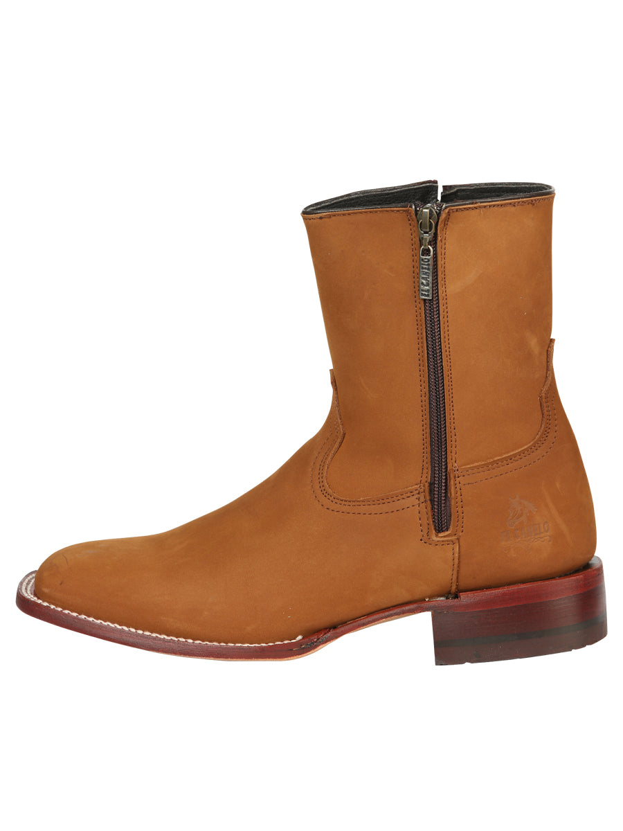 el Canelo Caballero Tobillo Botas - Nobuk Taupe 45215