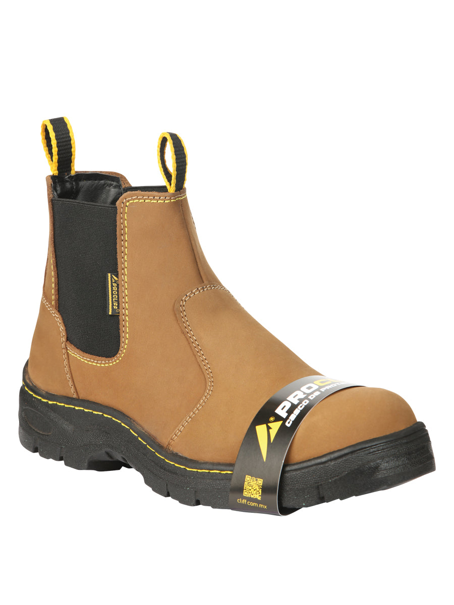 Procliff Caballero Trabajo Zapatos Without Laces y Punta Gorra - Nobuk Maple 45284