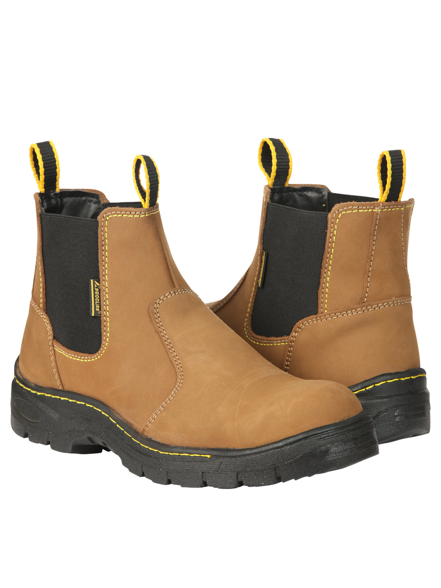 Procliff Caballero Trabajo Zapatos Without Laces y Punta Gorra - Nobuk Maple 45284