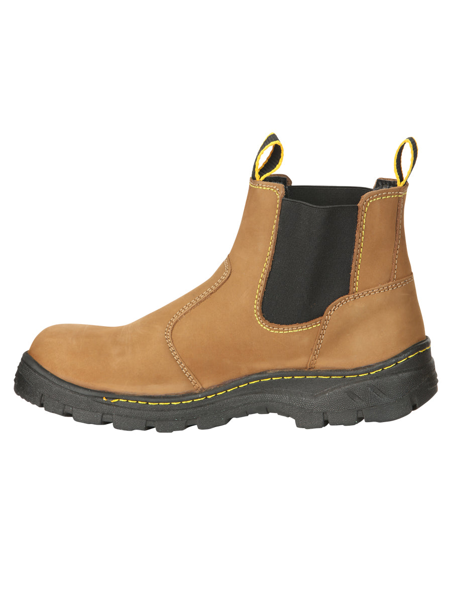 Procliff Caballero Trabajo Zapatos Without Laces y Punta Gorra - Nobuk Maple 45284
