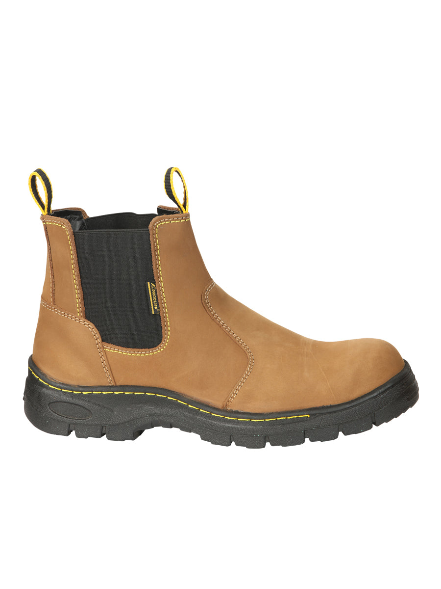 Procliff Caballero Trabajo Zapatos Without Laces y Punta Gorra - Nobuk Maple 45284