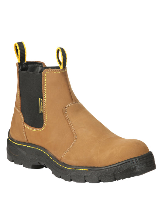 Procliff Caballero Trabajo Zapatos Without Laces y Punta Gorra - Nobuk Maple 45284