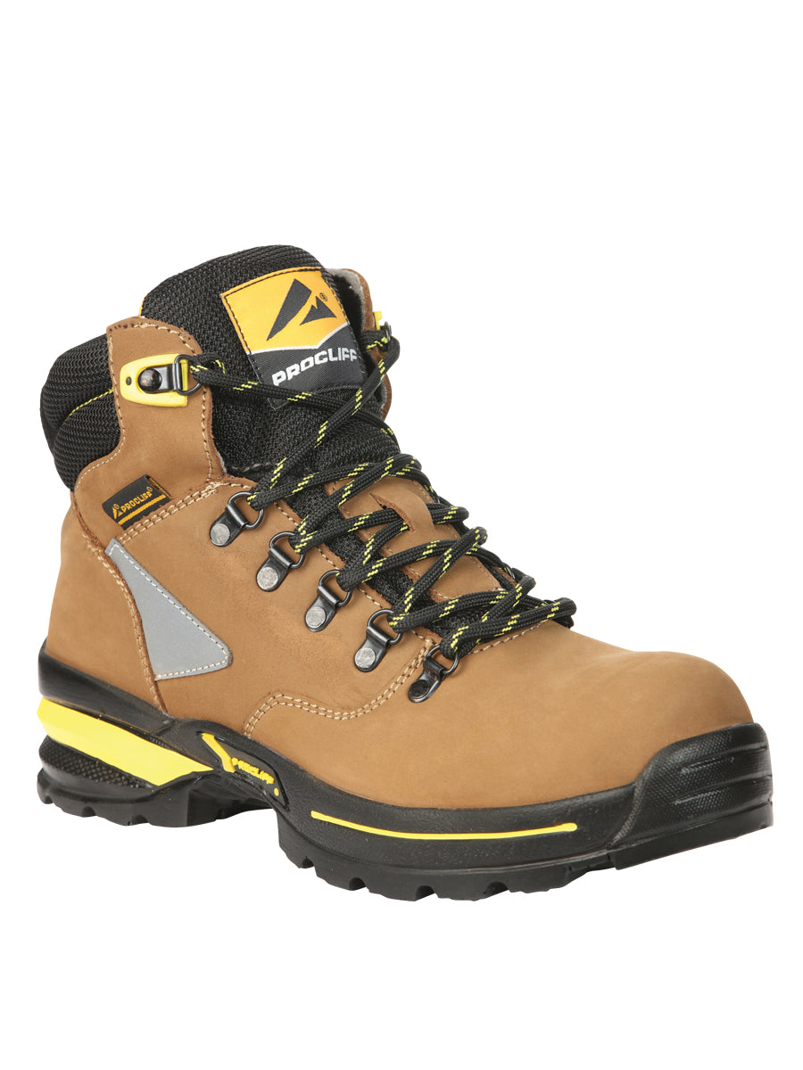 Procliff Safety Trabajo Botas Nobuk Maple: Lace - Up con Helmet For Worksite Safety 45289