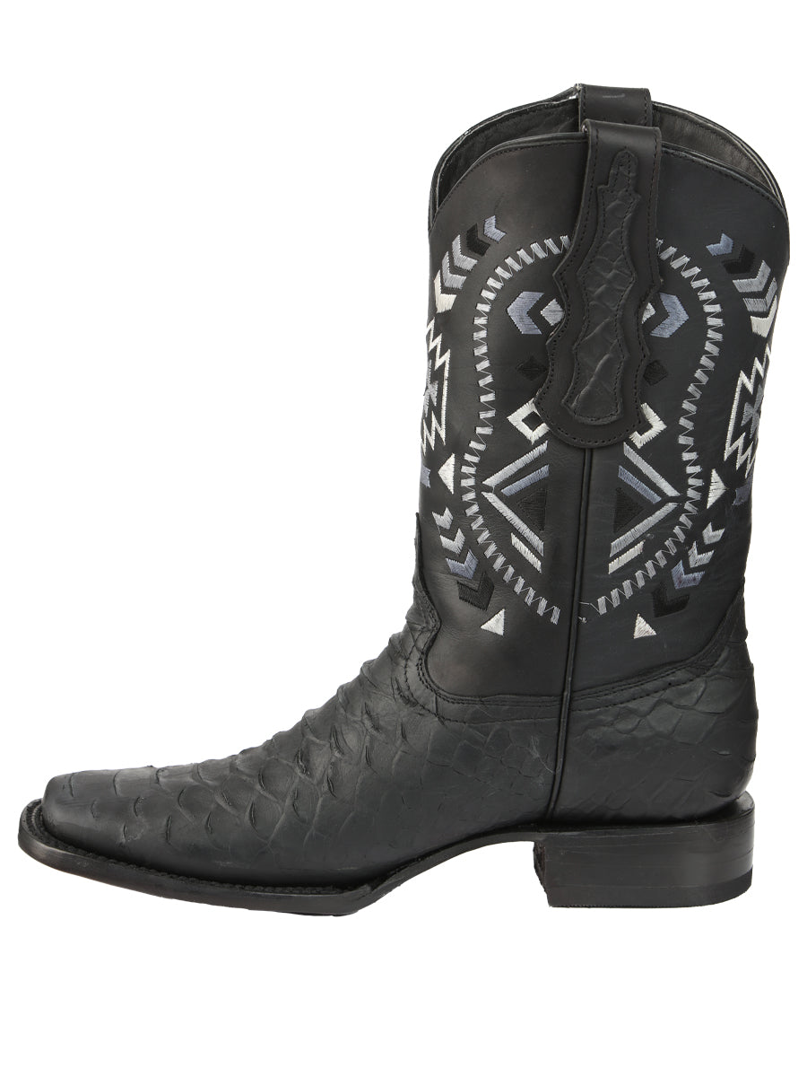 Bota Rodeo Imitacion El General T-bro-g01-01-a Piel Python Negro 45398