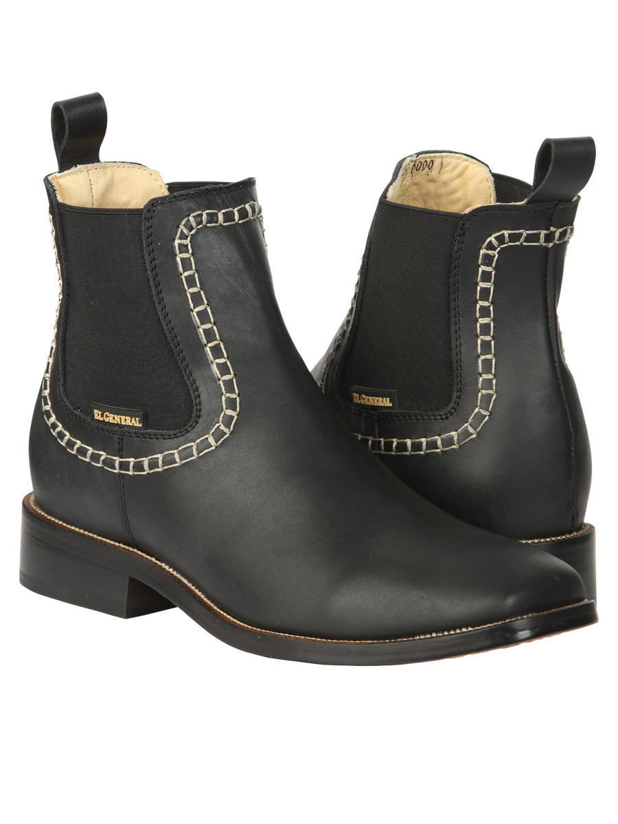 el General Caballero Piel Tobillo Botas - Negro 45420