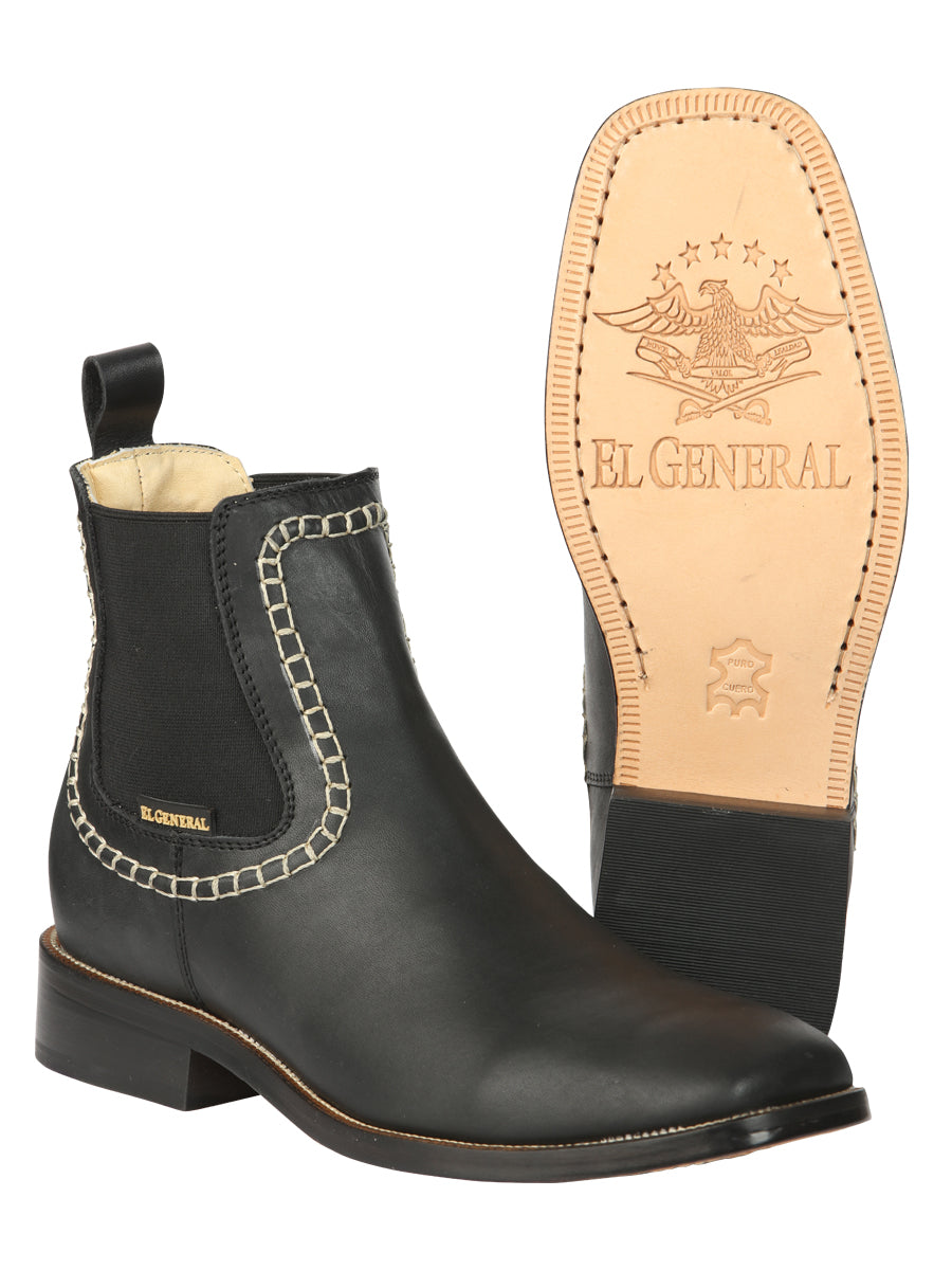 el General Caballero Piel Tobillo Botas - Negro 45420