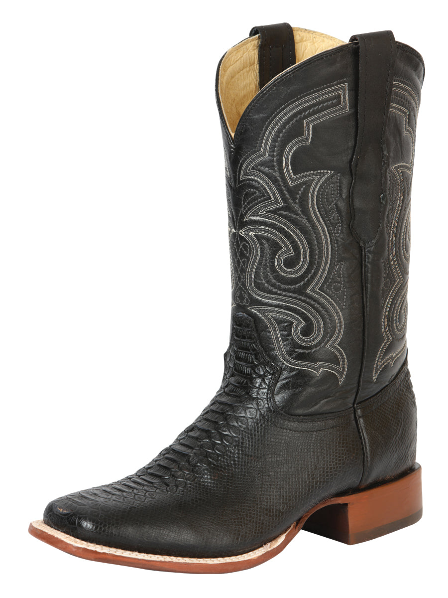 Bota Rodeo Imitacion El General Imitpy301 Piel Python Negro 45433