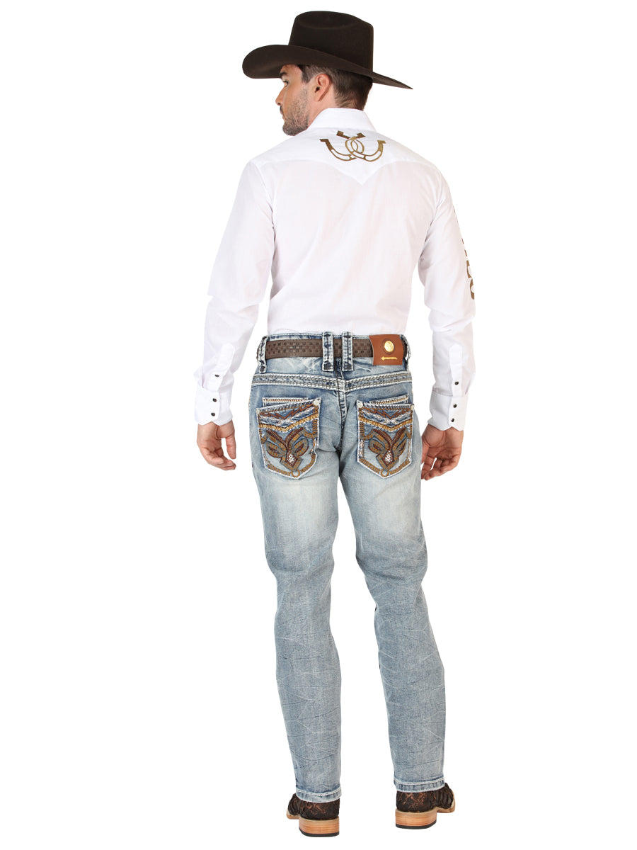 Centenario Caballero Premium Mezclilla Bota Cut Pantalón - Oscuro Azul 45530