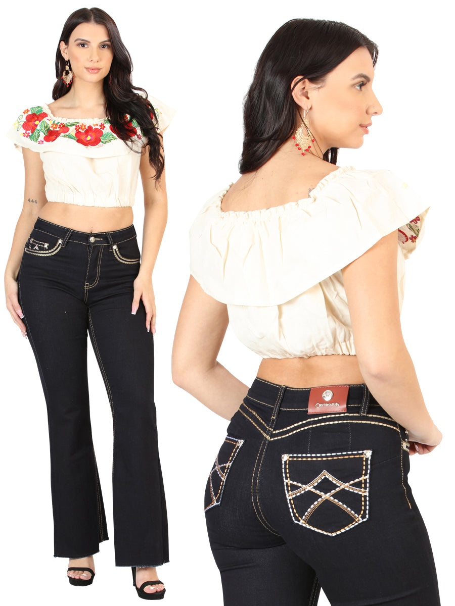 Pantalon Centenario Ec-U27 Mezclilla Enjuague Azul 45544