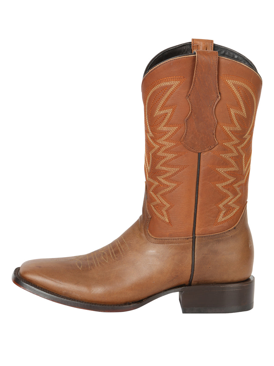 Bota Vaquera Caballero El General Piel Vacuna Café - Modelo 45580