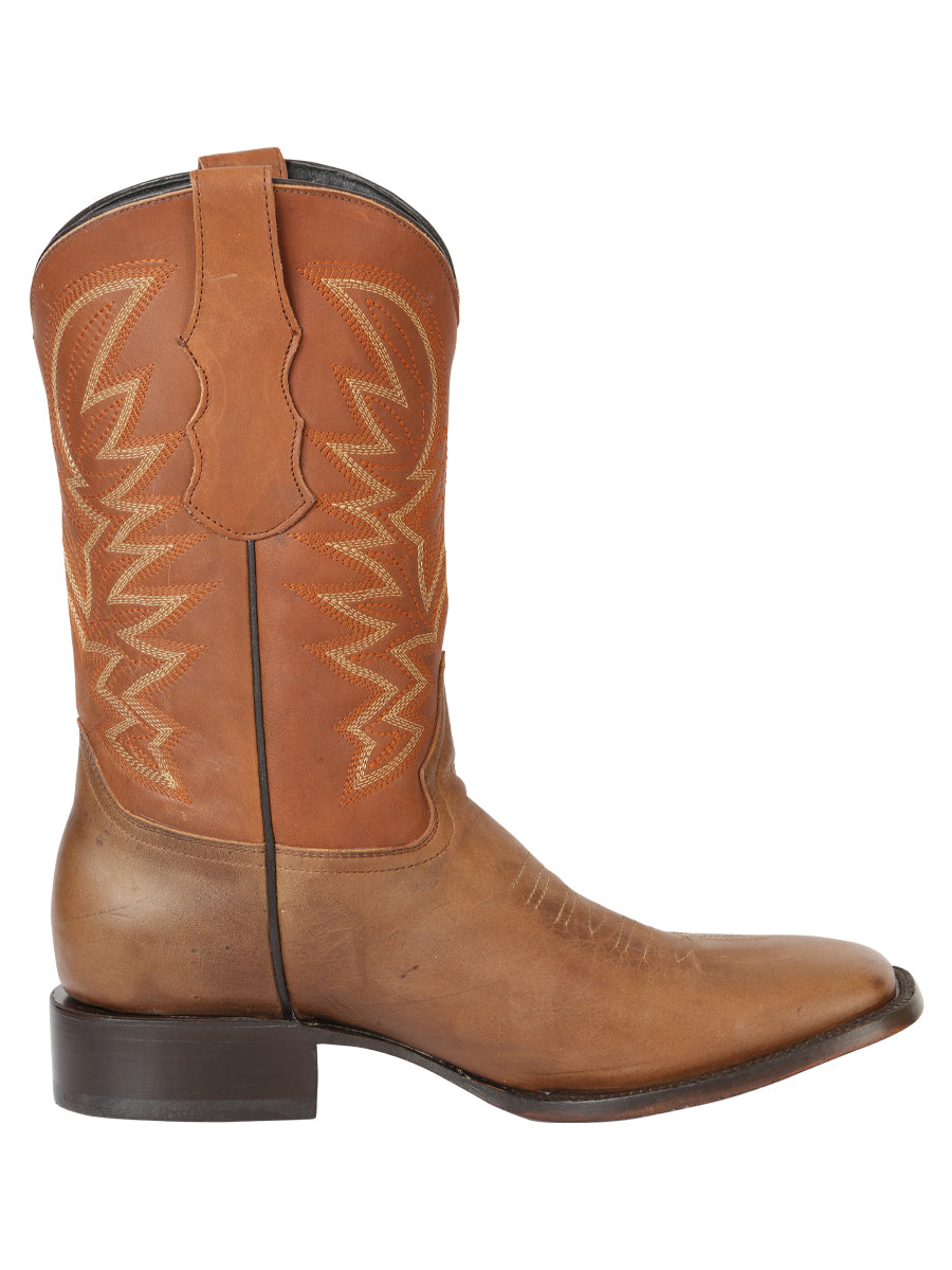 Bota Vaquera Caballero El General Piel Vacuna Café - Modelo 45580