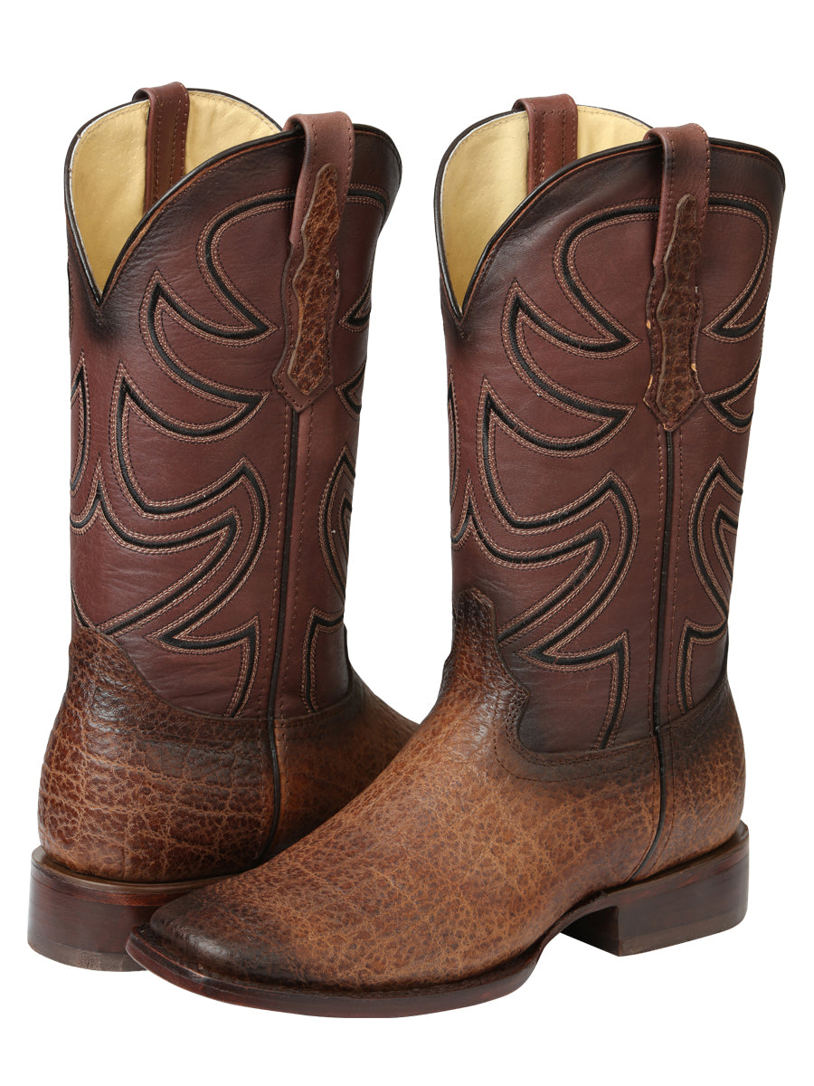 Bota Vaquera Caballero El General Piel Vacuna Café - Modelo 45665