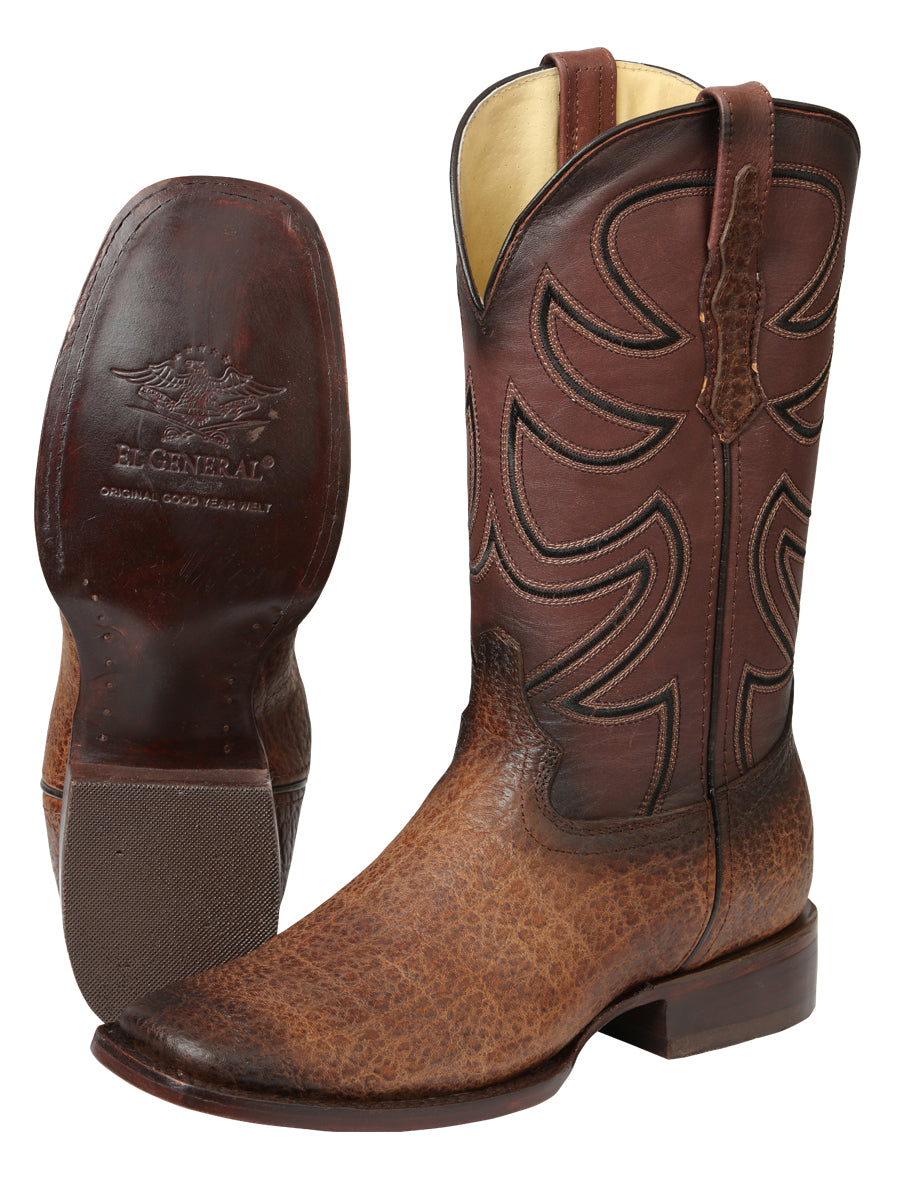 Bota Vaquera Caballero El General Piel Vacuna Café - Modelo 45665