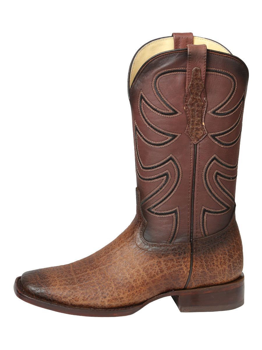 Bota Vaquera Caballero El General Piel Vacuna Café - Modelo 45665