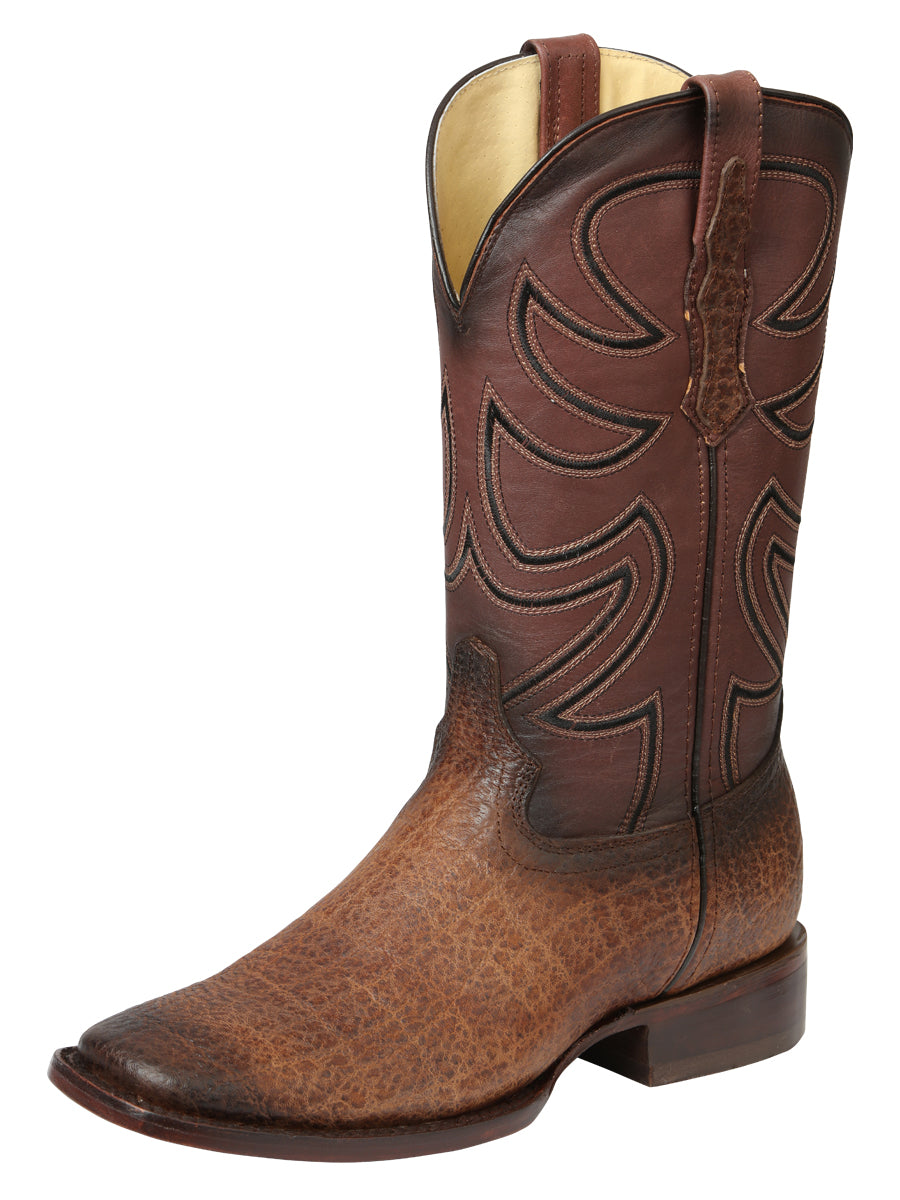 Bota Vaquera Caballero El General Piel Vacuna Café - Modelo 45665
