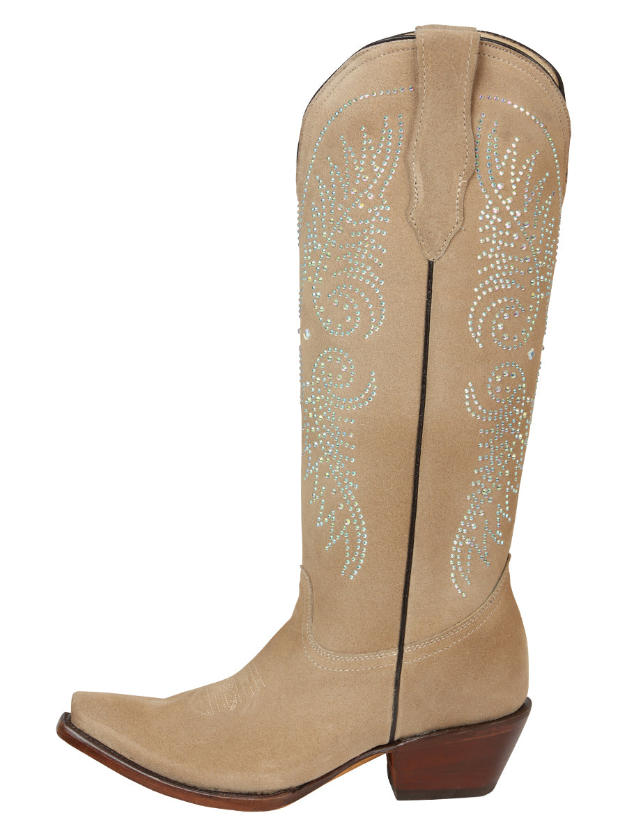 Bota Vaquera Dama El Genera Gamuza Tuscani - Modelo 45793
