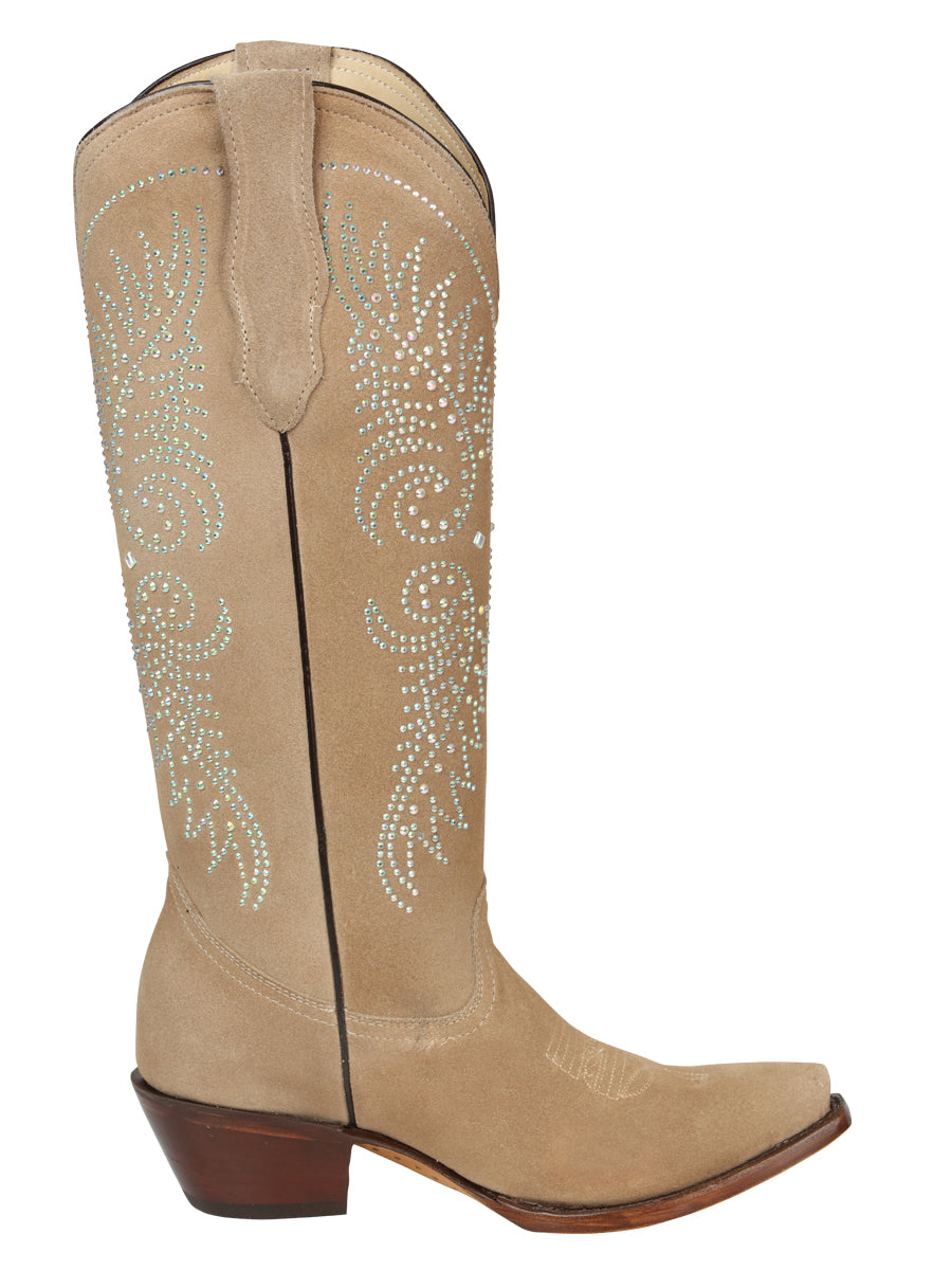 Bota Vaquera Dama El Genera Gamuza Tuscani - Modelo 45793