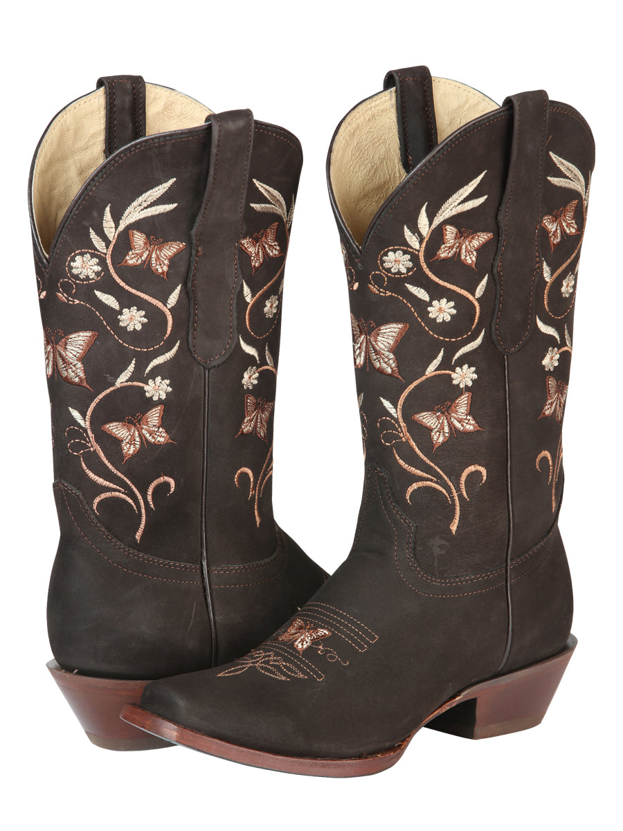 el General Dama Rodeo Botas - Nobuk Piel - Café 51227