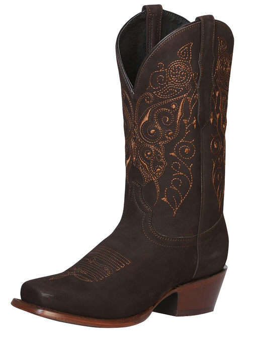 Bota Rodeo Edicion Limitada El General Sr-dr-10 Piel Bovino Nobuck Cafe 122489