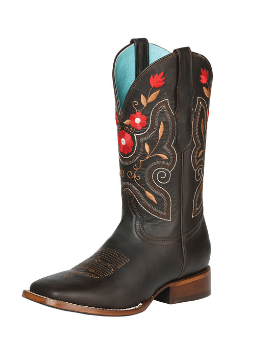 Bota Vaquera Dama El General Dw-dam-12 Piel Bovino Napa Cafe 125369
