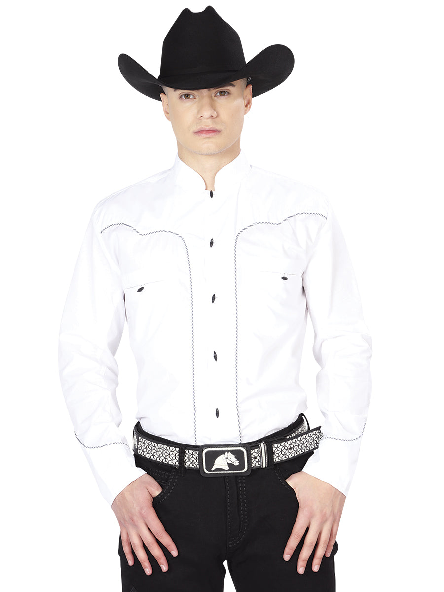 Camisa Vaquera El Senor De Los Cielos Dpch04 65% Polyester 35% Algodon Blanco 125389