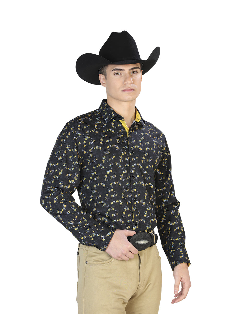 Azul Casual Manga Larga Camisa 126265
